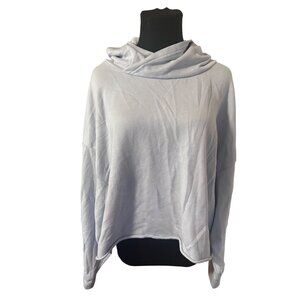 Fabletics light blue cropped sweater shirt hood 1X